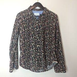 Birds of Paradis by Trovata floral button down corduroy  top S